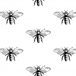 black and white illustrations of bees