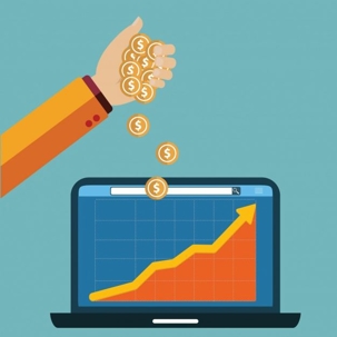 animated photo of coins and a graph