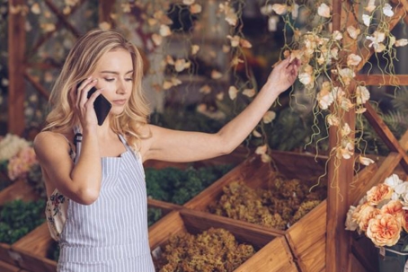 woman talking on her cell phone outside
