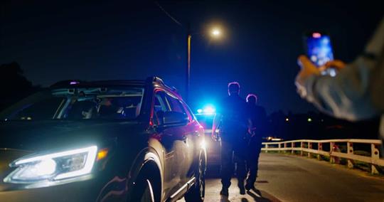a car pulled over by police